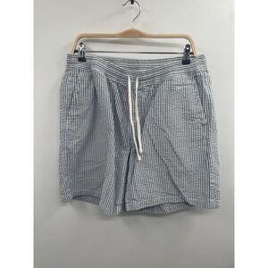 Vans Range Check Cord Shorts Men's Large Blue/White Pull-On Drawstring